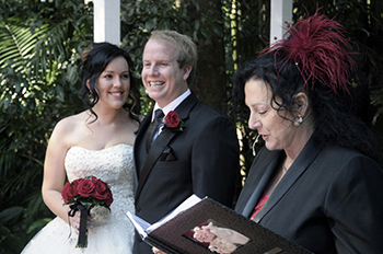 Marry Me Marilyn marries Courtney & Mike's Wedding at Pethers Rainforest Resort North Tamborine